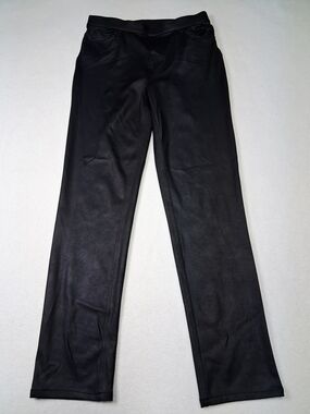 DG2 by Diane Gilman Black Straight-Leg Faux-Leather Jeans